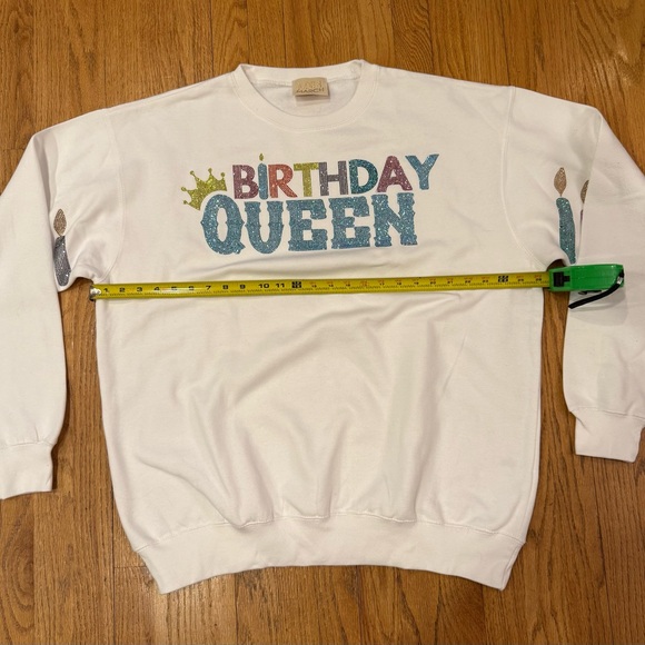 JUDITH MARCH BIRTHDAY QUEEN WHITE PULLOVER EMBELLISHED COTTON Size 1X - Picture 6 of 10